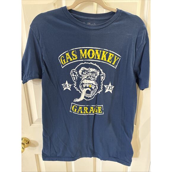 Gas Monkey Garage T Shirt, Dallas Texas, Blue- Size Adult Medium - Picture 1 of 6